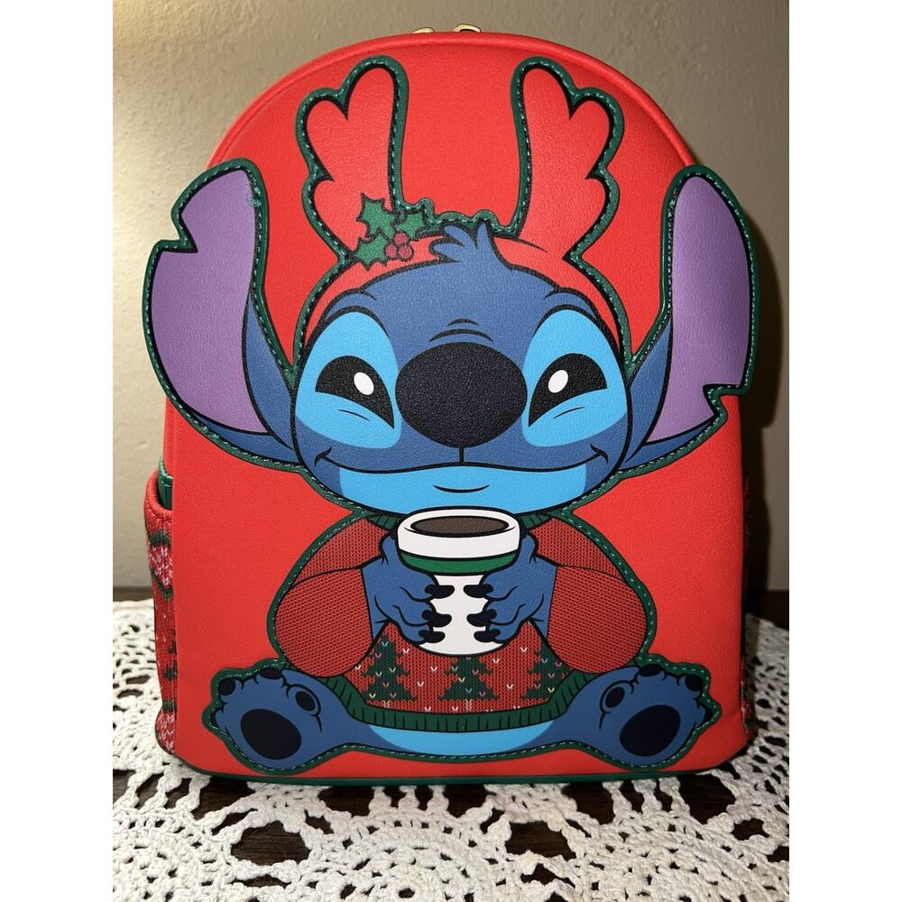 Copied - Loungefly Disney Stitch Holiday Sweater Mini Backpack